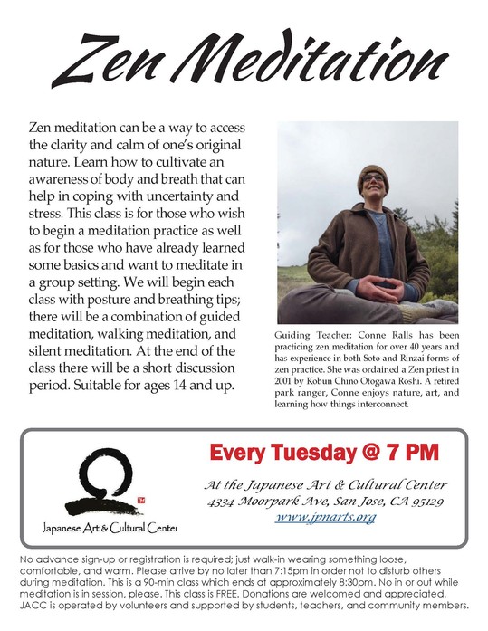 Zen Meditation class flyer